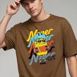 MaverIQ Men Graphic Printed Round Neck Cotton Oversized T-shirt-picture-29