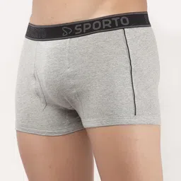 Sporto by Macho Men Pack Of 4 Combed Cotton Mid Rise TrunksSprto_M1020-G1-M1-N1-Prt1-S image 5