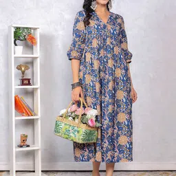GULAB CHAND TRENDS Printed Cotton Ethnic Dresses-picture-18