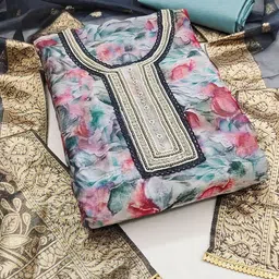 Maroosh Embellished Organza Unstitched Dress Material-picture-11