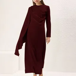 Trendyol Women Maxi Solid Long Sleeves Dress-image-0