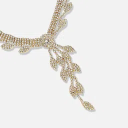 SOHI Silver Plated Designer Party Necklace image 2