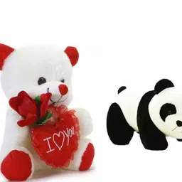 nihan enterprises Best Quality Stuffed Soft white Teddy and Panda for Kids- 30 cm-picture-26