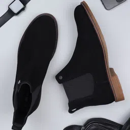 EZOK Men Leather Slip On Boots-picture-38