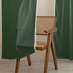 HOMEMONDE Green 2 Pieces Sheer Cotton Window Curtain image 5