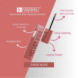 krayons Set Of 4 Velvet Kiss Liquid Lipstick - 3.5 ml Each- Shade 01-05-08-09 image 5
