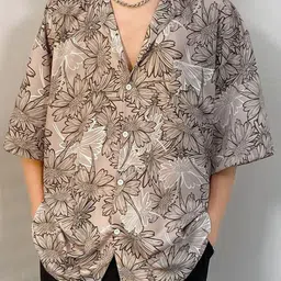 StyleCast x Revolte Oversized Floral Printed Lapel Collar Shirt-picture-16