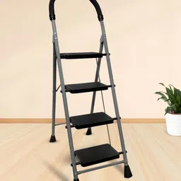 TNT THE NEXT TREND Grey & Black Textured 4-Step Foldable Step Ladder image 3