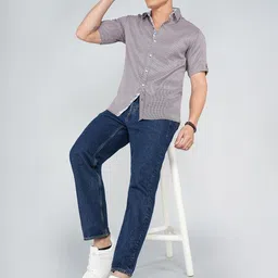 SZN Comfort Slim Fit Semi Sheer Geometric Printed Shirt image 3