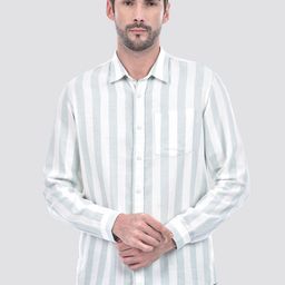 Numero Uno Men Spread Collar Vertical Striped Cotton Casual Shirt-picture-28