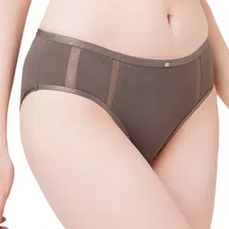 Soie High Waist Full Coverage Ultra Soft Mesh Panel Brief image 3