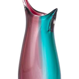 AARVI DECOR STUDIO Ocean Rose Blue & Pink Printed Flower Vase image 4