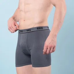 RKG Men Pack Of 3 Solid Assorted Mid-Rise Long Trunks image 2