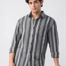 The Souled Store Men Vertical Striped Spread Collar Casual Shirt-picture-24