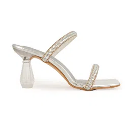 DressBerry Women Embellished Square Toe Western - Embellished Mules image 5