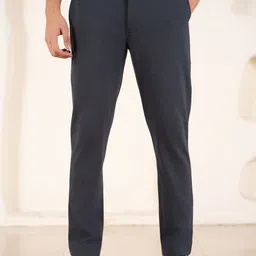 The Pant Project Power Stretch Men Smart Slim Fit Houndstooth Textured Non Iron Trousers-picture-31