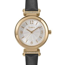 Timex Women Embellished Brass Dial & Leather Straps Analogue Watch TW2W96400-picture-13