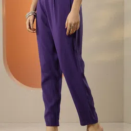 Libas Women Ethnic Motifs Printed A-Line Kurta with Trousers & Dupatta image 3