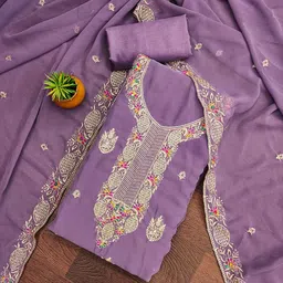 Panzora Floral Embroidered Sequinned Unstitched Dress Material-picture-24