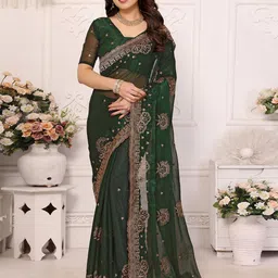 Ambuja International Embroidered Pure Silk Saree image 1