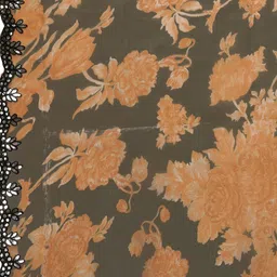 KALINI Organza Printed Embellished Mirror Work Saree With Unstitched Blouse Piece image 5