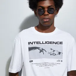 max URB_N Men Printed Round Neck Pure Cotton White T-Shirt-picture-12