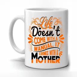 Mr UVD White & Orange Typography Printed Ceramic Glossy Mug -350 ml-picture-6