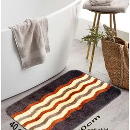 CROWN MATTINGS Brown 1400 GSM Microfibre Bath Rugs-picture-24