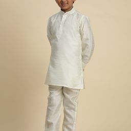 Pro-Ethic STYLE DEVELOPER Boys Paisley Regular Pure Silk Kurta with Pyjamas-picture-2