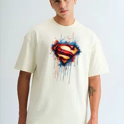 BDSQUARE Men Superman Printed Drop-Shoulder Sleeves T-shirt-picture-37