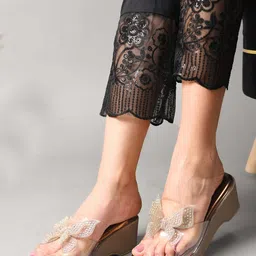 Froh Feet Women Embellished Synthetic Platform Regular Wedges Heel image 4