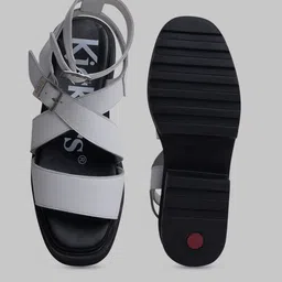 Kickers Leather Platform Sandals with Buckles image 4