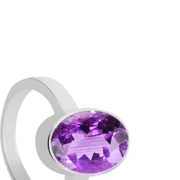 GenZcomplex Silver-Plated Brass Amethyst Finger Ring-picture-32