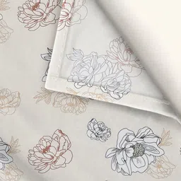 WEAVE AND DECOR Grey Floral Printed Pure Cotton 300 TC Single Bedsheet Set 2.28 m x 1.52 m image 4