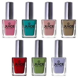 JUICE Set Of 7 One Coat Longlasting Finish with Quick Dry Nail Paint - 11 ml Each image 1