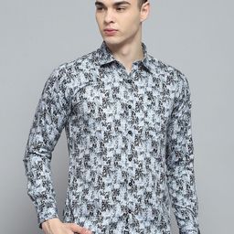 Monte Carlo Floral Printed Spread Collar Cotton Shirt-image-54