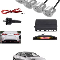 autofetch Universal 4 Silver Reverse Parking Sensor-AF25N831 Universal 4 Silver Reverse Parking Sensor-AF25N831 Parking Sensor image 1