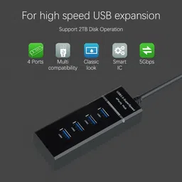BALRAMA 4 Port USB HUB SuperSpeed 3.0 Portable Mini-Hub For Pendrive, Mouse, Keyboards, USB Adapter image 4