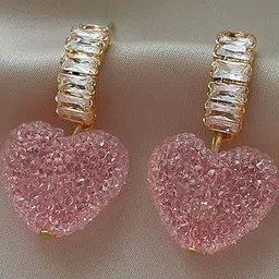 DressBerry Gold-Plated Heart Shaped Drop Earrings-picture-20