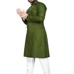 WELL TEX Men Solid Daily Straight Kurta image 3