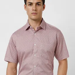 Van Heusen Men Spread Collar Geometric Printed Cotton Formal Shirt image 1