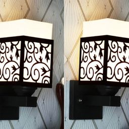Gojeeva Black Wood Square Shaped Wall Lamp-picture-20