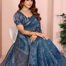 Mameraa Ethnic Motifs Printed Saree With Unstitched Blouse image 4