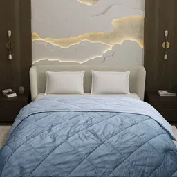 Monte Carlo Blue & Grey AC Room Double Bed Comforter image 3