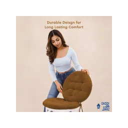 DADDY COOL 2-Pcs Brown Round Chair Pads image 4