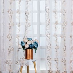 Parda Online White & Brown Set of 2 Ethnic Motifs Sheer Window Curtain-picture-24
