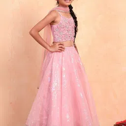 Biba Girls Embellished Sequinned Ready to Wear Lehenga & Blouse With Dupatta image 3