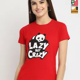 Dreambe Women Pack of 3 Graphic Printed Round Neck Cotton T-shirts-picture-36