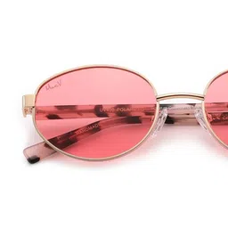 MacV Unisex Pink Lens & Gold-Toned Oval Sunglasses with image 4