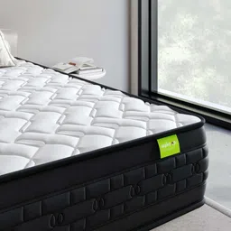 Wakeup India Riserox White & Black Quilted Zero Partner Disturbance Single Size Mattress image 5